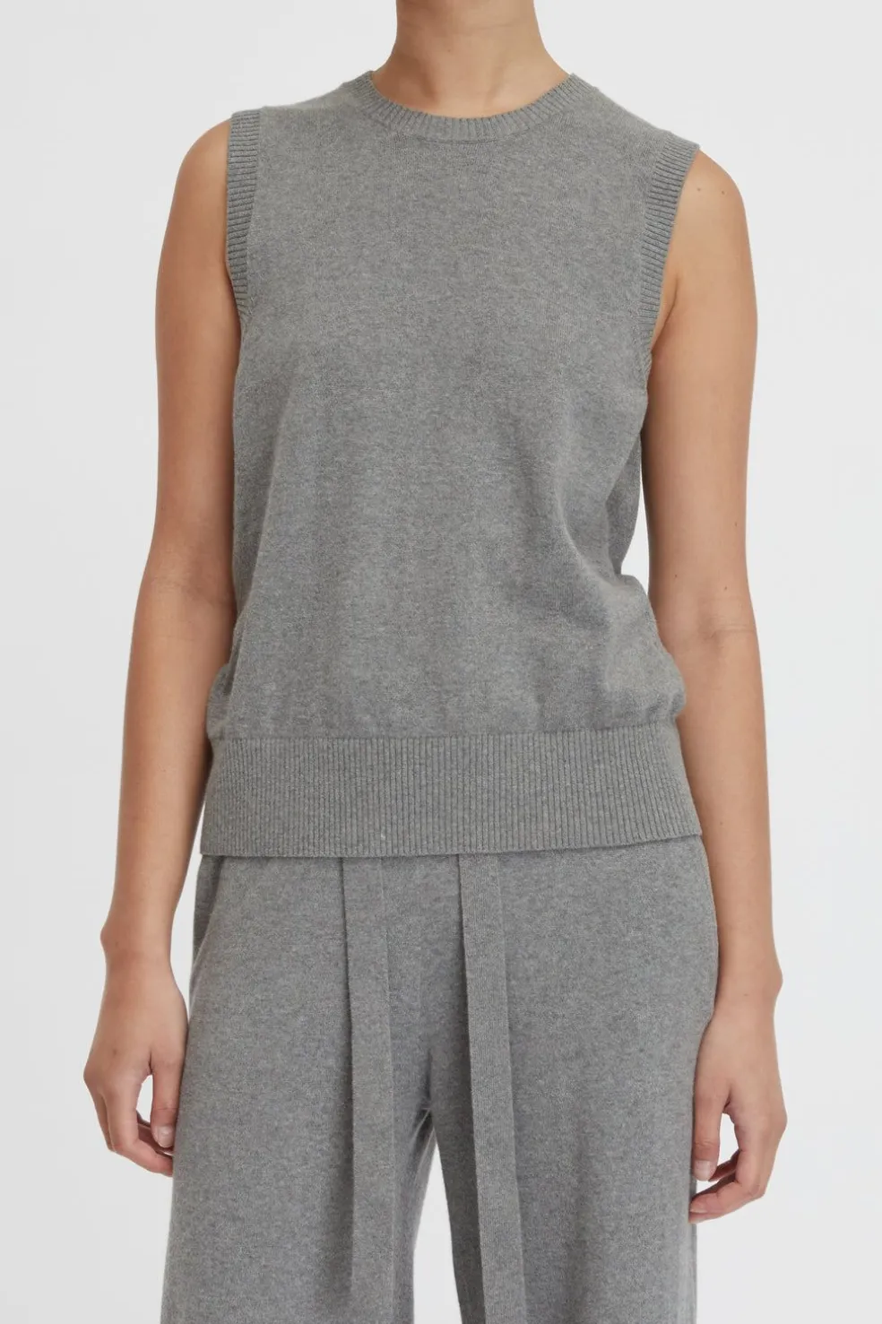 Cotton Cashmere Crew Neck Tank