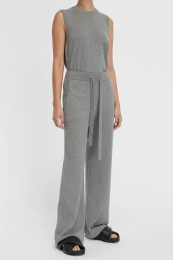Cotton Cashmere Wide Leg Pant