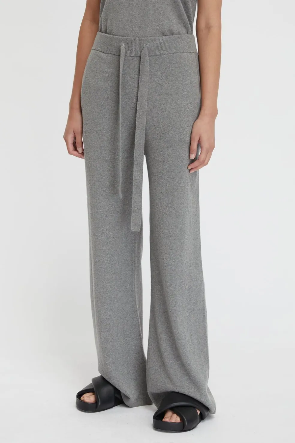 Cotton Cashmere Wide Leg Pant