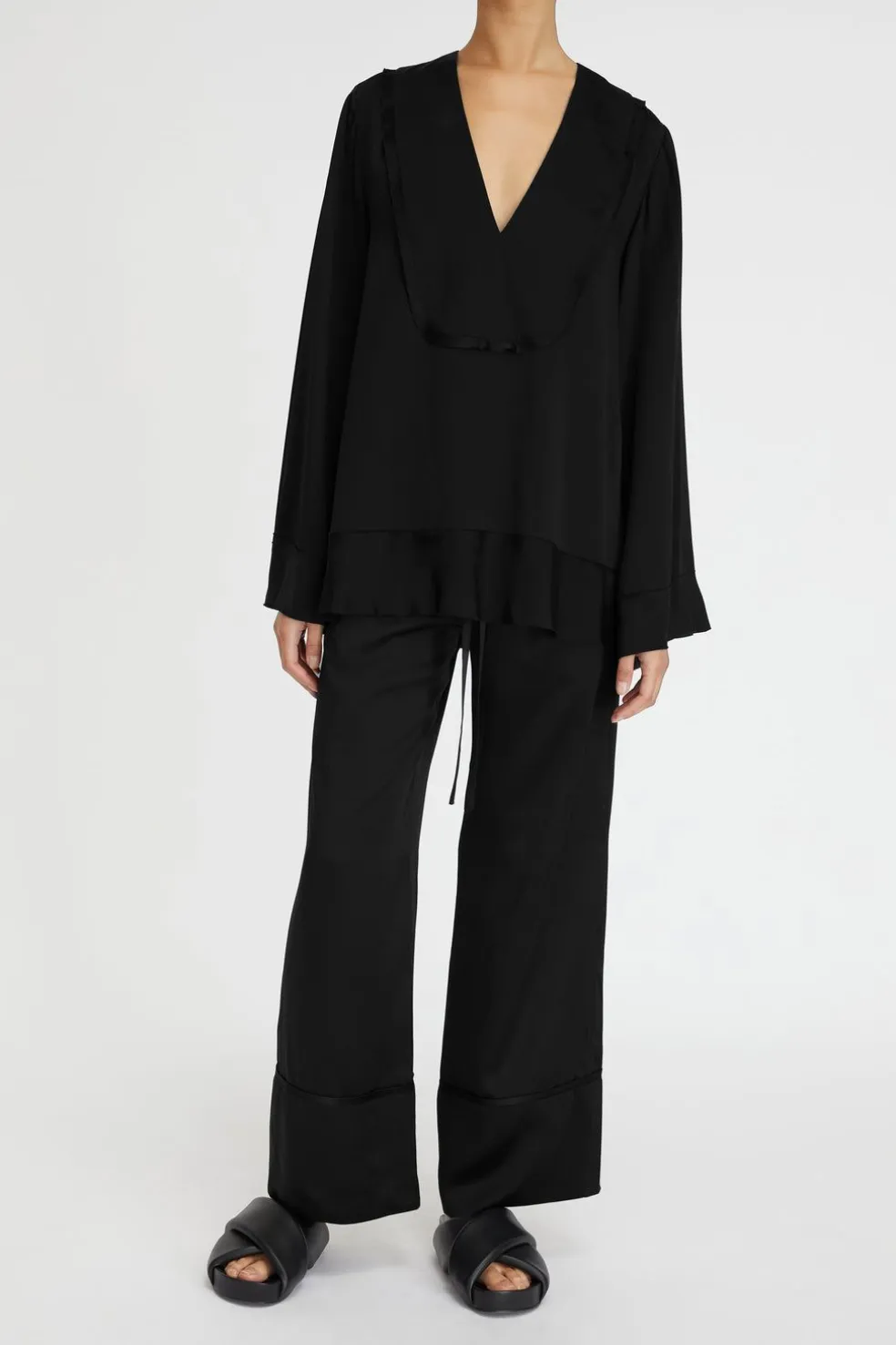Stella Silk Satin Ls Blouse