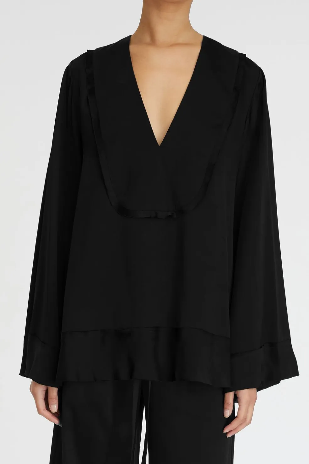 Stella Silk Satin Ls Blouse
